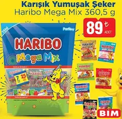 HARİBO MEGA MİX KARIŞIK YUMUŞAK ŞEKER 360,5 G